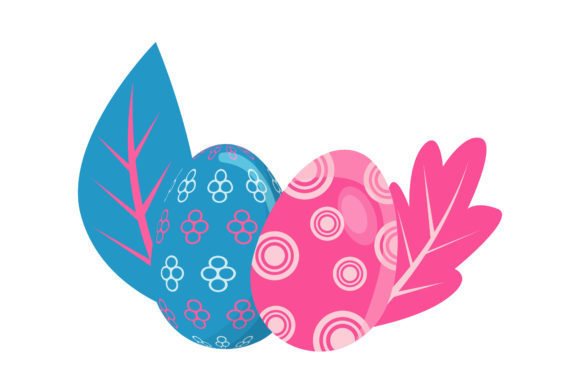 Easter Egg Pink and Pink Floral Vector