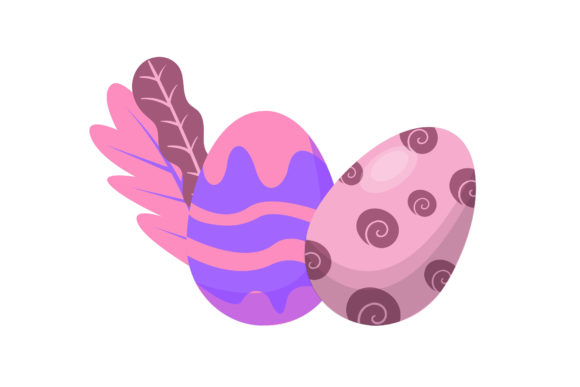 Easter Egg Purple Floral Vector