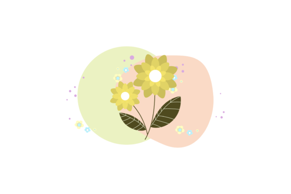 Floral Botany Retro Abstract Style