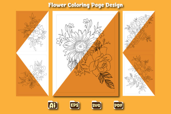 Floral Coloring Page Bundle for Adult