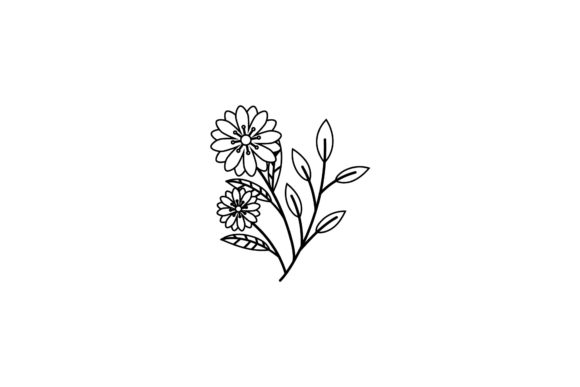 Floral Leaf Summer Season Outline