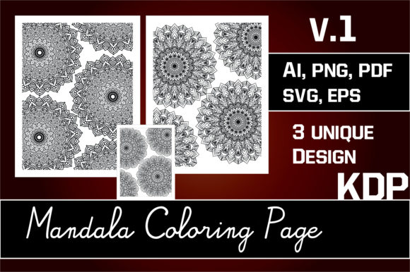 Floral Mandala for Adult Coloring Book