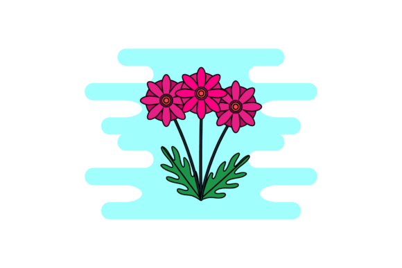 Floral Three Flower Cute Clipart