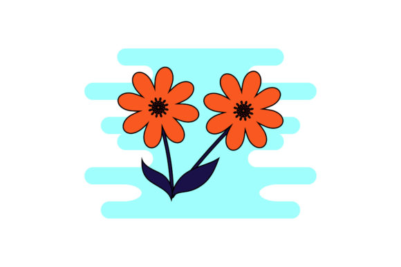 Floral Two Petals Cute Clipart