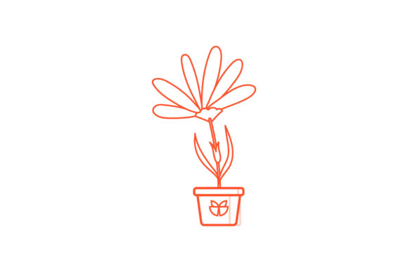 Floral Vector Illustration Line Style