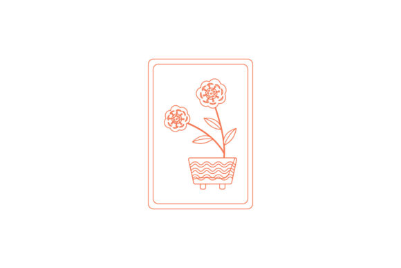 Flowers Floral Card Line Style