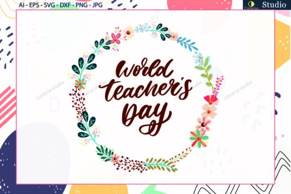 Flowers Frame Floral Lettering Teacher