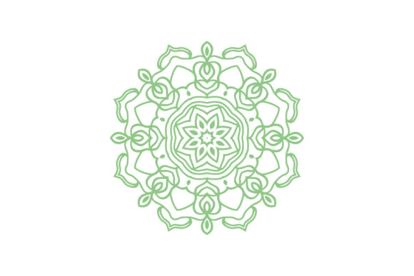 Green Flowers Mandala Vector Icon
