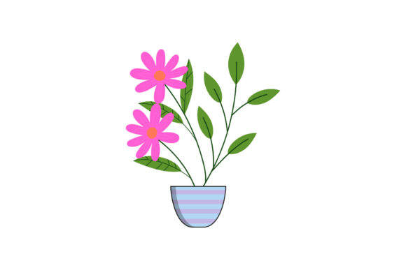 Purple Floral Icon Illustration